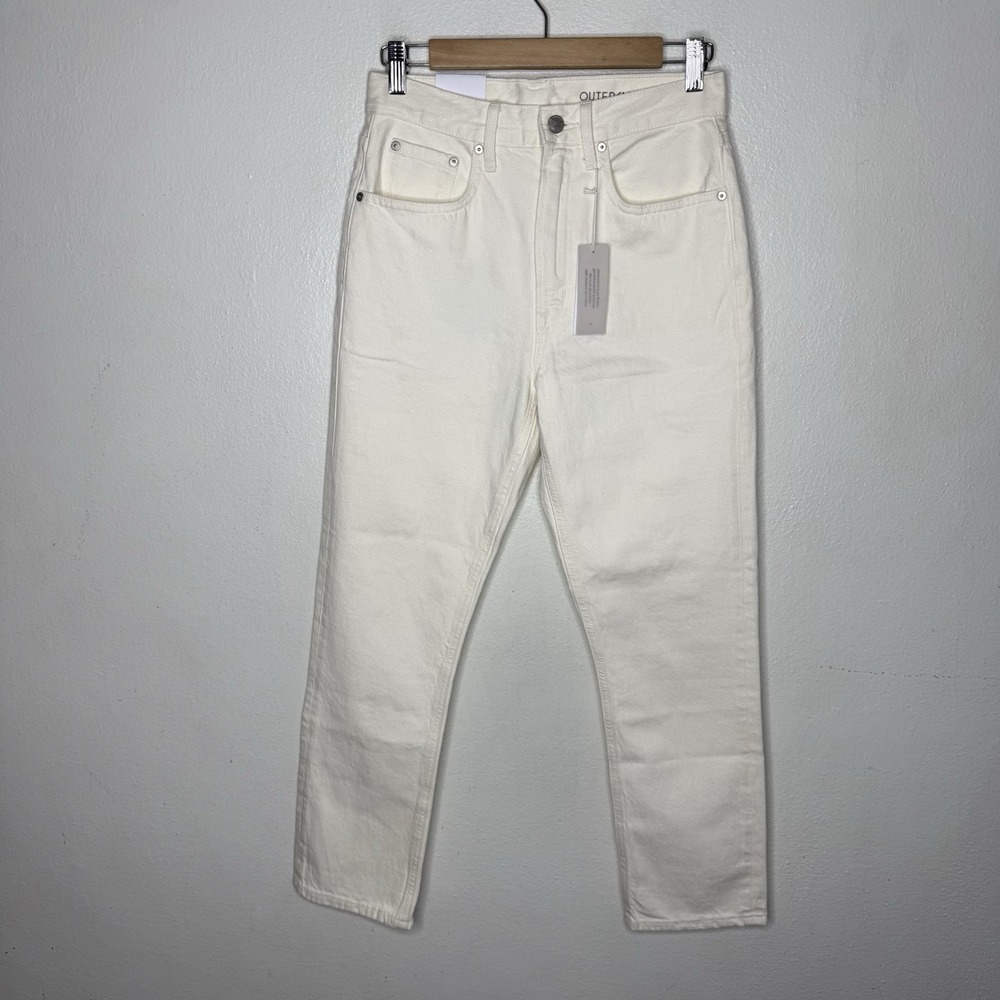 New Outerknown Dune High Rise Slim Fit Salt Off-white Jeans Womens 25